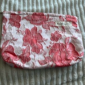 Bright silk Sakura, pink bag clutch cosmetic bag, floral print